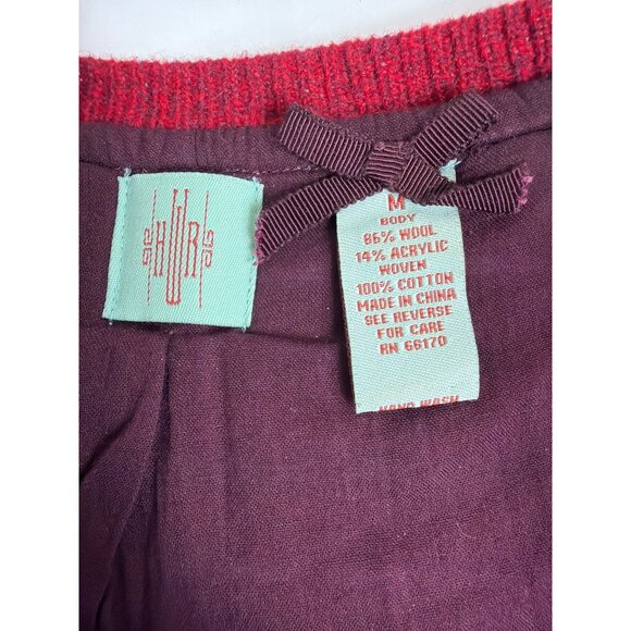 Moth Anthropologie Wool Blend Floral Yoke Cardigan Size Medium - Picture 6 of 16